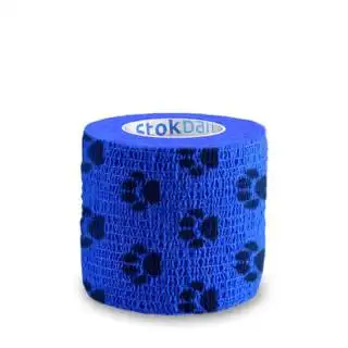 Blå med poter stokban 5cm/4,5m